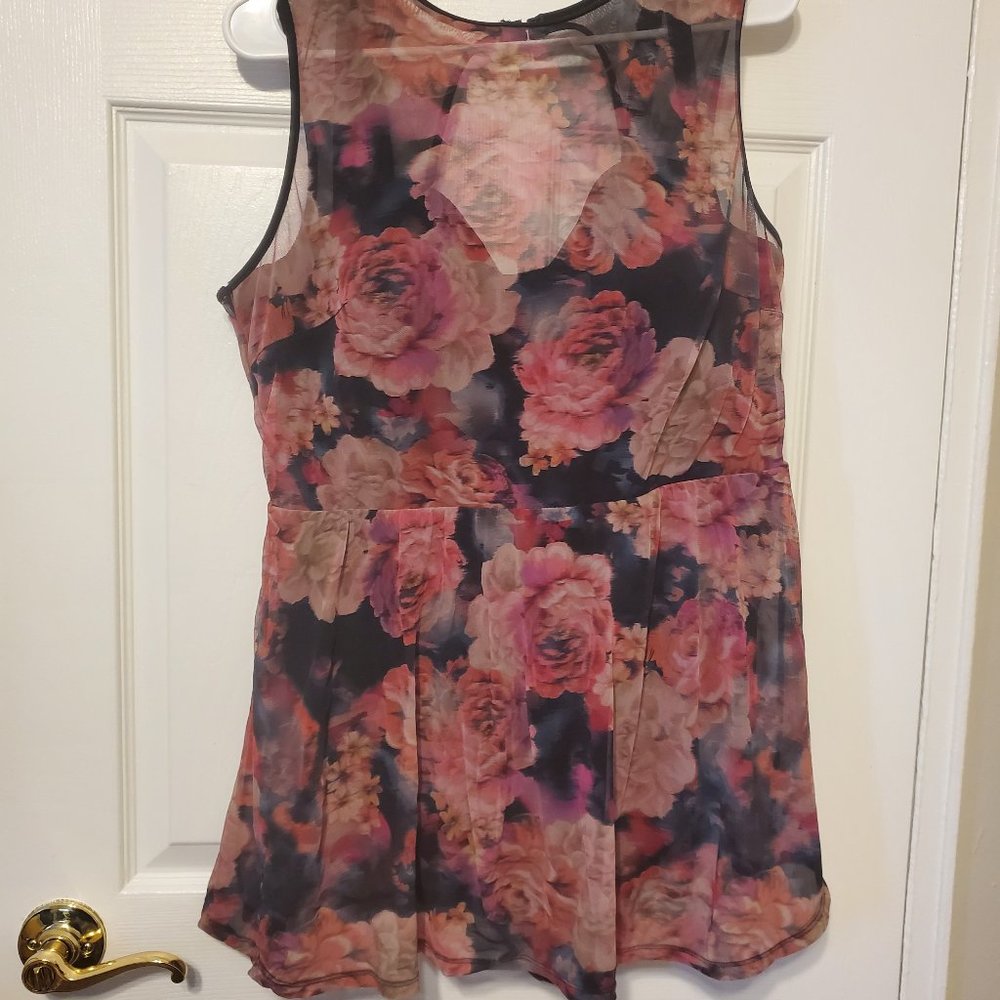 Torrid Peplum Underwire Short Mesh Overlay Swim Dress